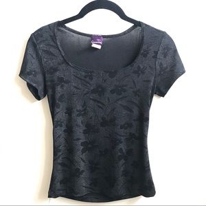 Genevieve Vintage 90s Floral Short Sleeve Top S